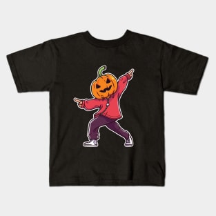 Pumpkin Man Dancing. The Spooky Dance. Kids T-Shirt